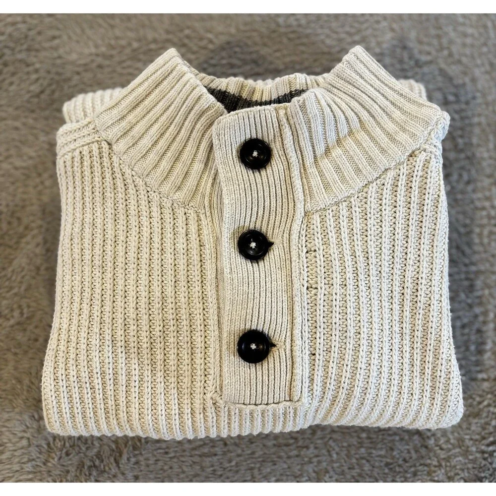 Y2K American Eagle Outfitters White Shawl Collar Knit Sweater Size L